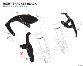 RIGHT BRACKET BLACK 8301A861AA diagram position