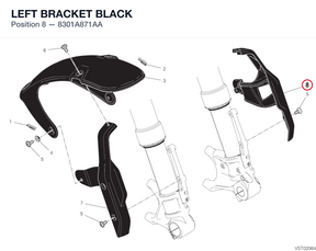 LEFT BRACKET BLACK 8301A871AA diagram position