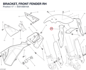 BRACKET, FRONT FENDER RH 8301A881AA diagram position