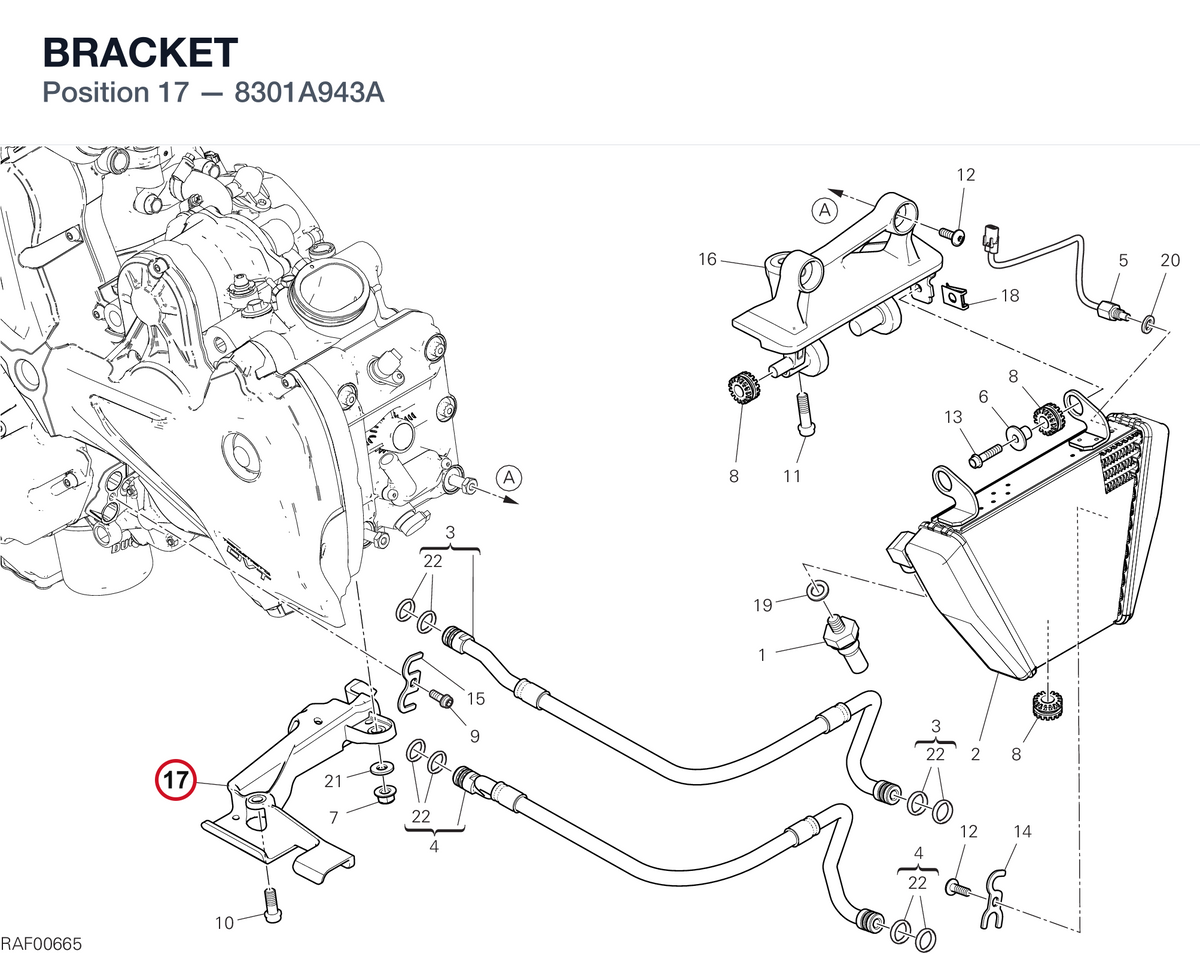 BRACKET 8301A943A diagram position
