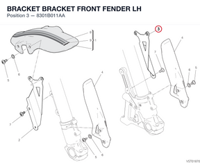 BRACKET BRACKET FRONT FENDER LH 8301B011AA diagram position
