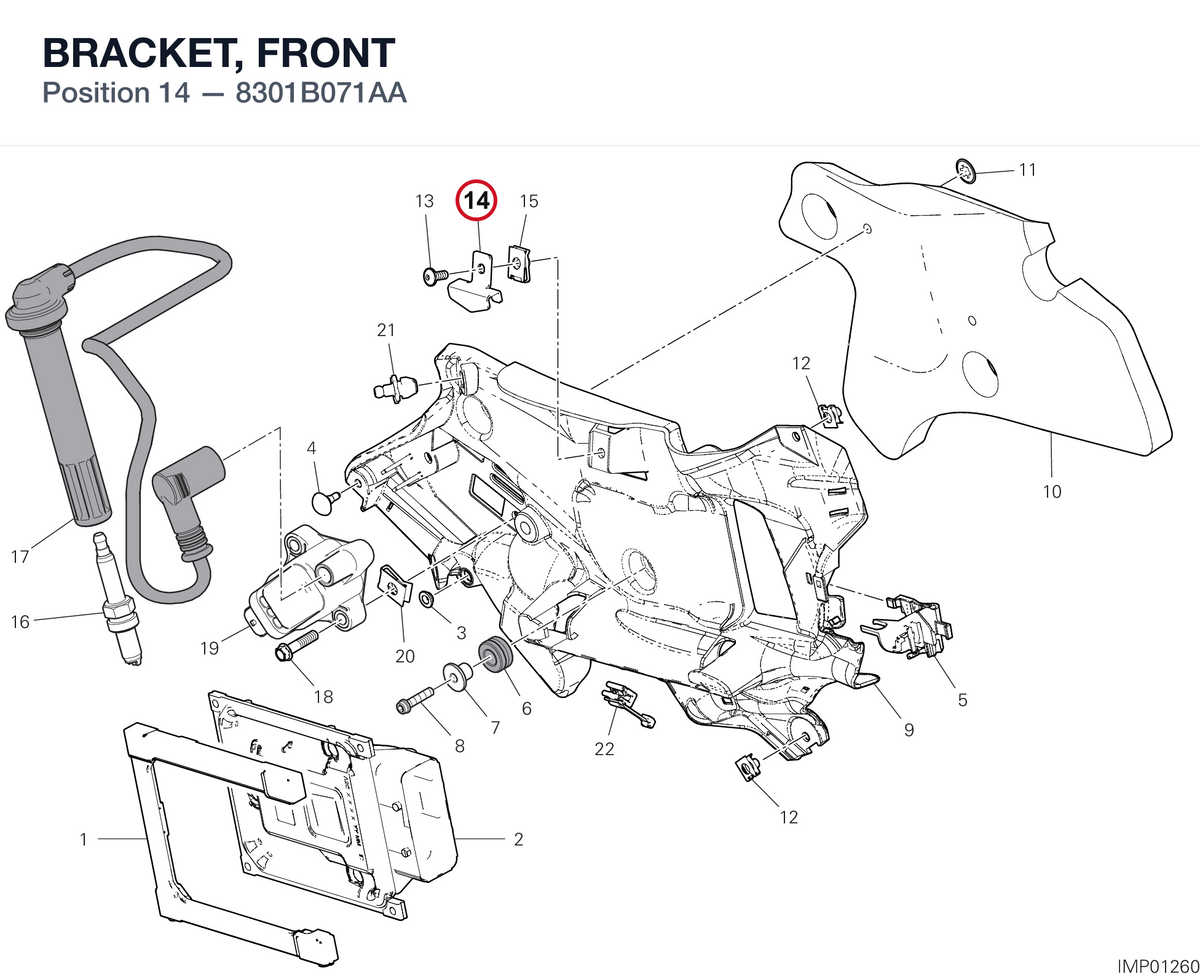 BRACKET, FRONT 8301B071AA diagram position