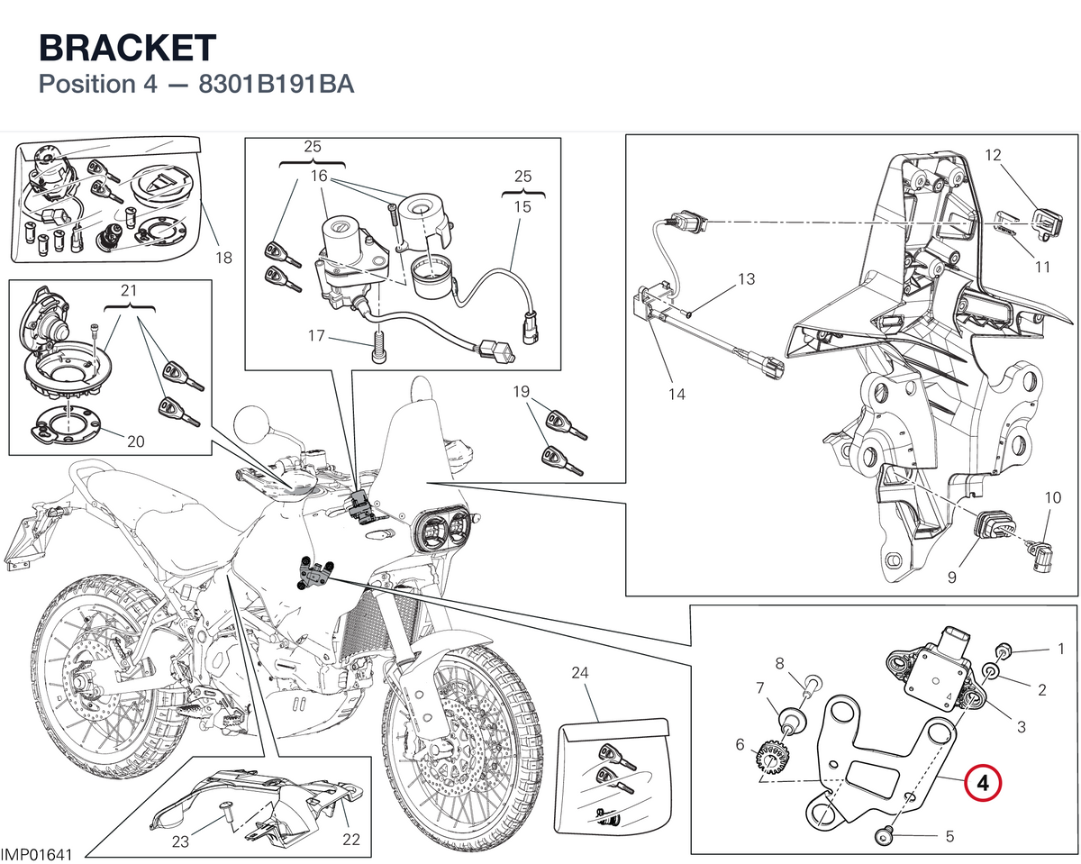 BRACKET 8301B191BA diagram position