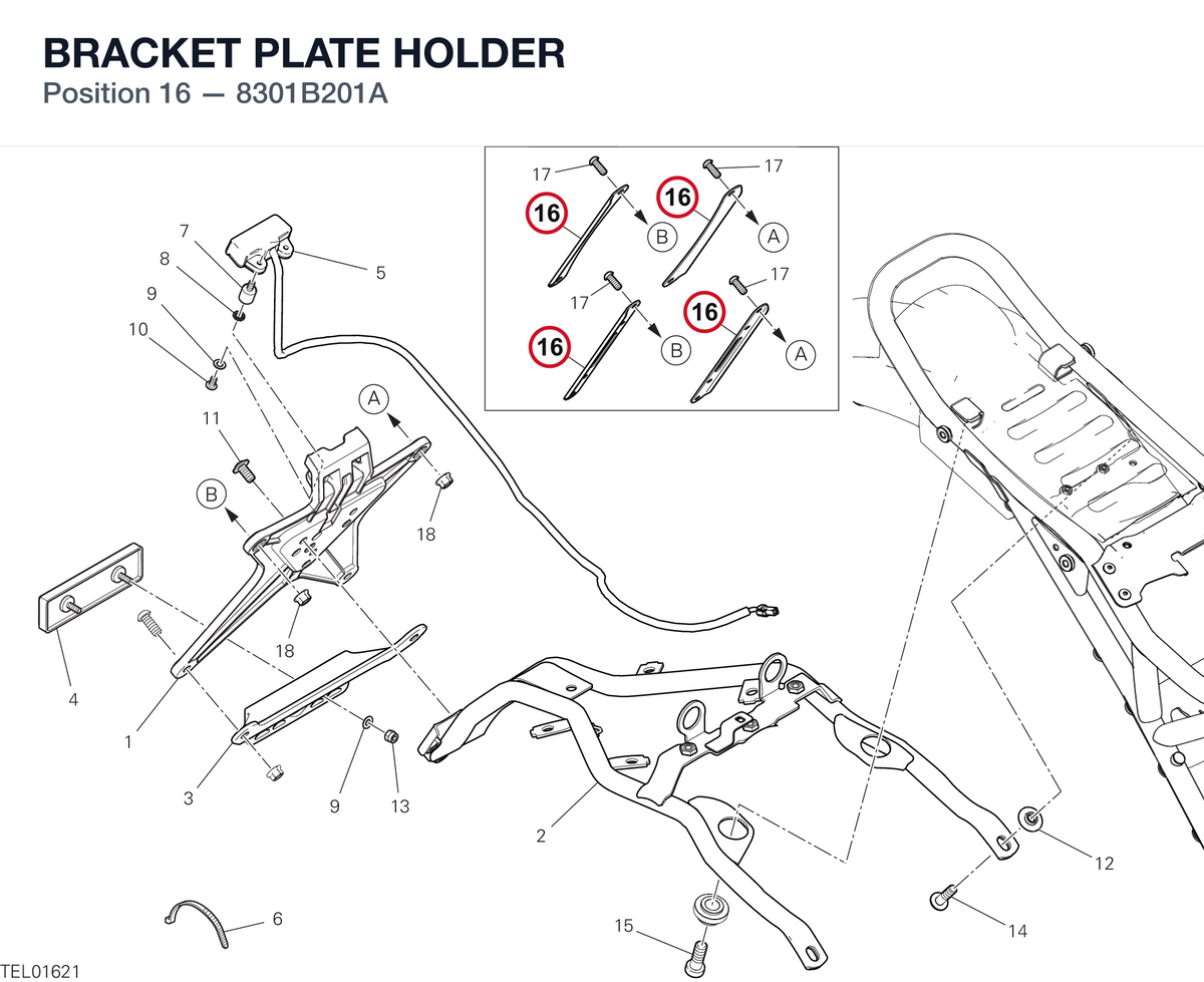 BRACKET PLATE HOLDER 8301B201A diagram position