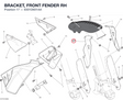 BRACKET, FRONT FENDER RH 8301D601AA diagram position