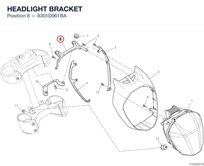 HEADLIGHT BRACKET 8301D961BA diagram position