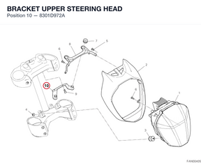 BRACKET UPPER STEERING HEAD 8301D972A diagram position