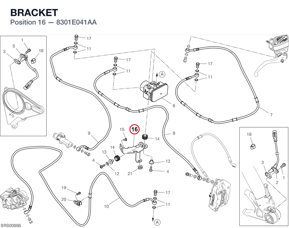 BRACKET 8301E041AA diagram position