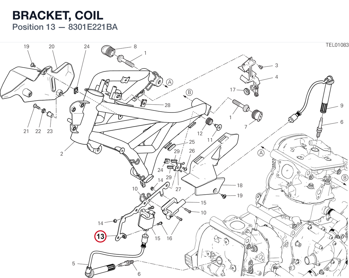 BRACKET, COIL 8301E221BA diagram position