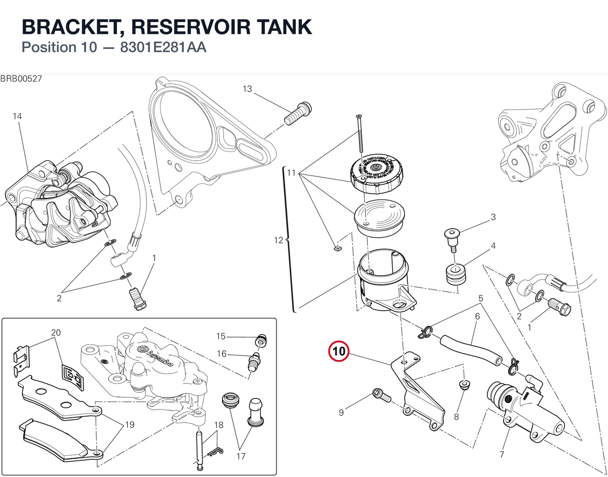 BRACKET, RESERVOIR TANK 8301E281AA diagram position