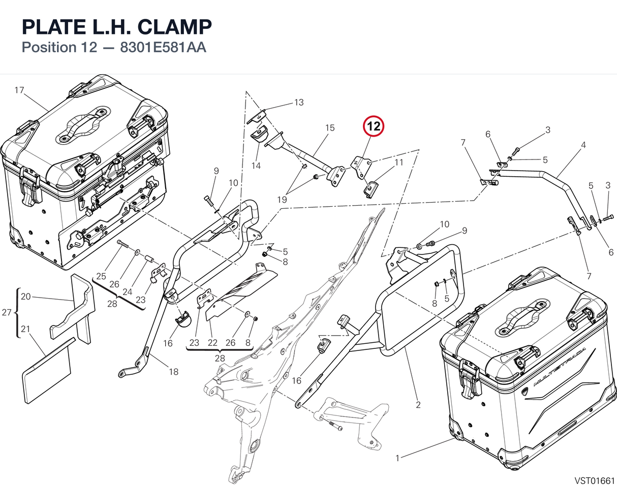 PLATE L.H. CLAMP 8301E581AA diagram position