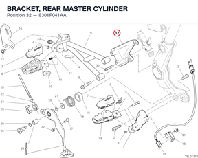 BRACKET, REAR MASTER CYLINDER 8301F041AA diagram position
