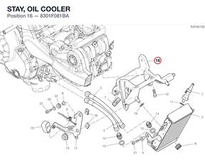 STAY, OIL COOLER 8301F081BA diagram position