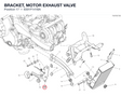 BRACKET, MOTOR EXHAUST VALVE 8301F141BA diagram position
