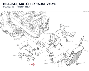 BRACKET, MOTOR EXHAUST VALVE 8301F141BA diagram position