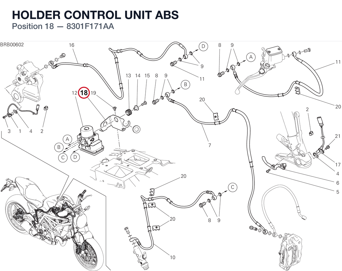 HOLDER CONTROL UNIT ABS 8301F171AA diagram position