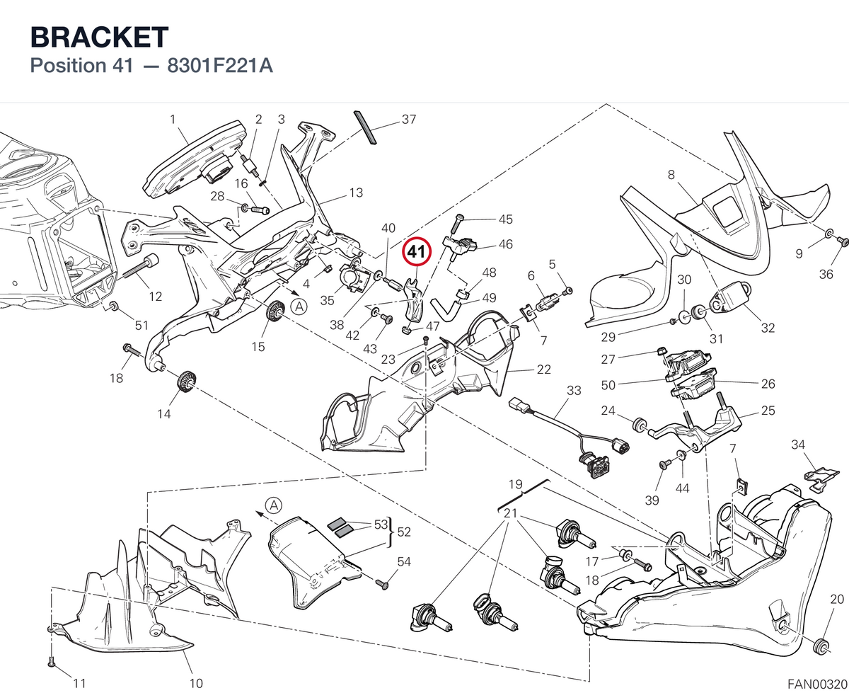 BRACKET 8301F221A diagram position