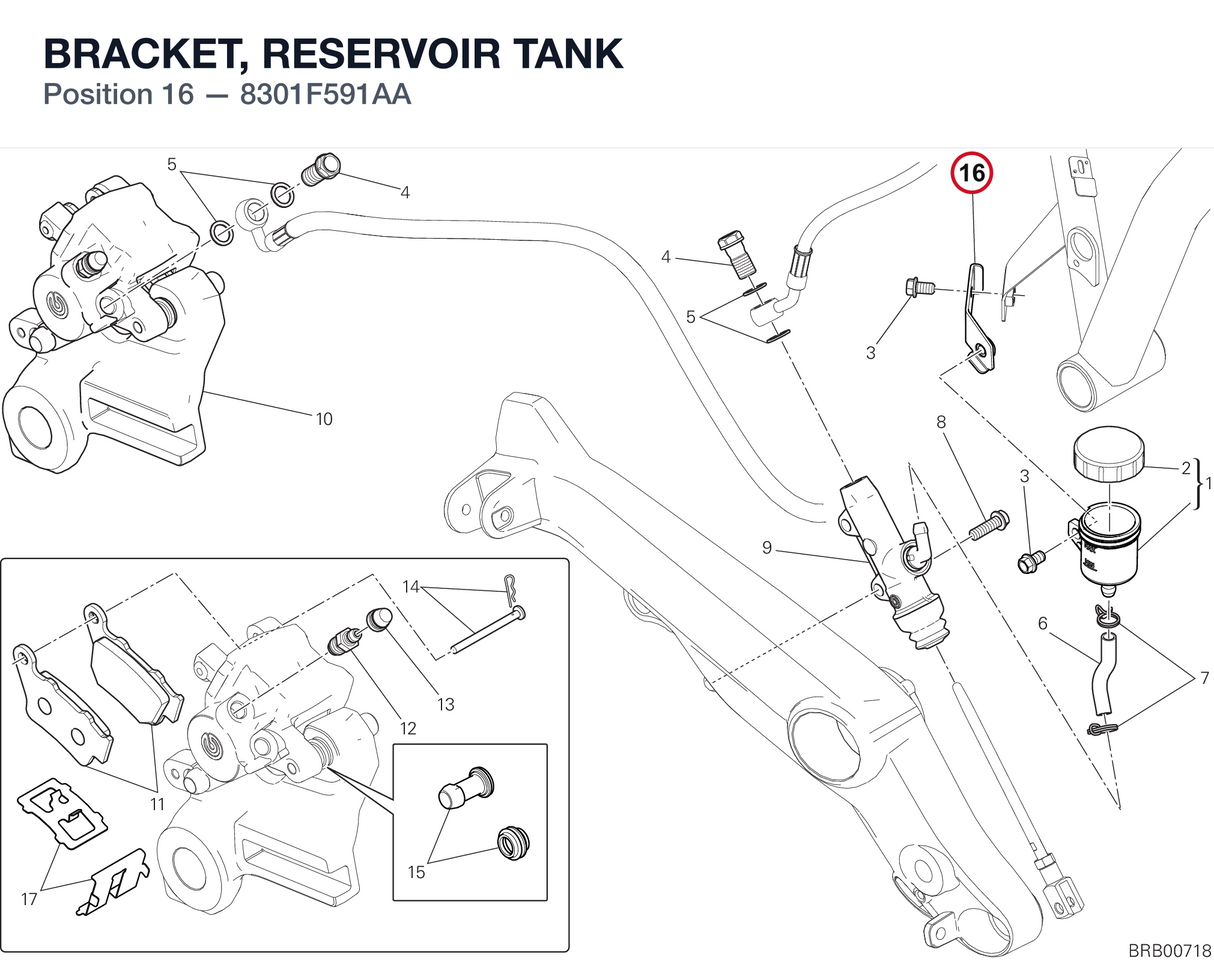 BRACKET, RESERVOIR TANK 8301F591AA diagram position
