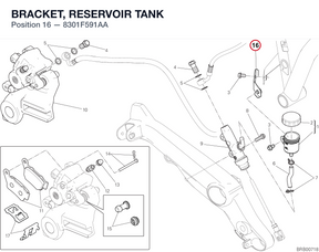 BRACKET, RESERVOIR TANK 8301F591AA diagram position