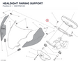 HEALDIGHT FAIRING SUPPORT 8301F821AA diagram position