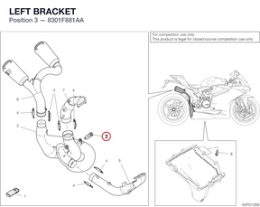 LEFT BRACKET 8301F881AA diagram position