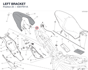 LEFT BRACKET 8301F911A diagram position