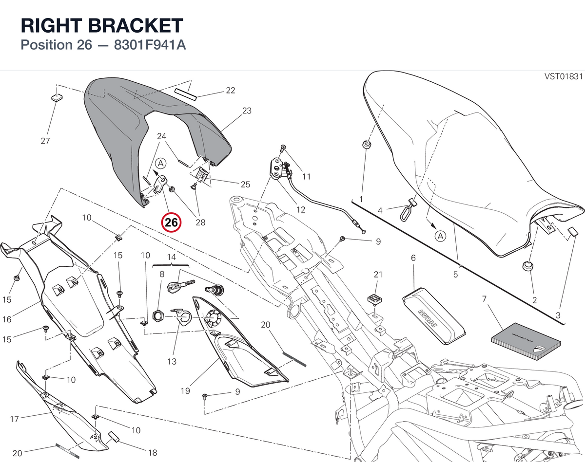 RIGHT BRACKET 8301F941A diagram position
