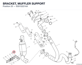 BRACKET, MUFFLER SUPPORT 8301G221AA diagram position