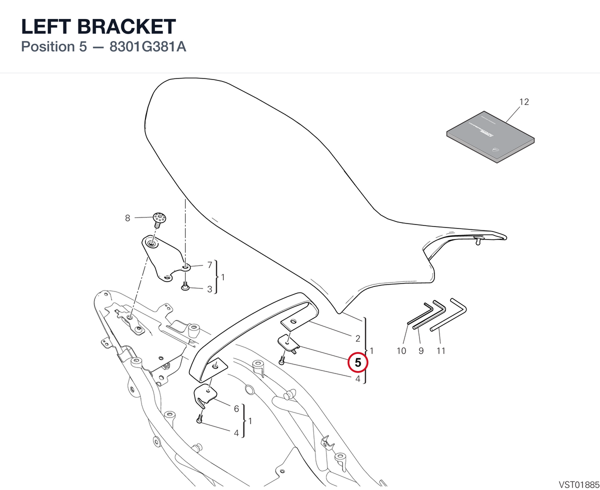 LEFT BRACKET 8301G381A diagram position