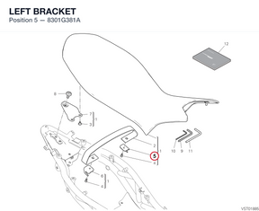 LEFT BRACKET 8301G381A diagram position