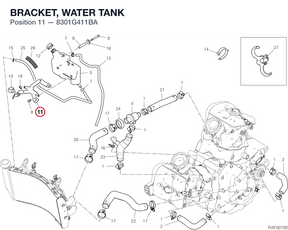 BRACKET, WATER TANK 8301G411BA diagram position