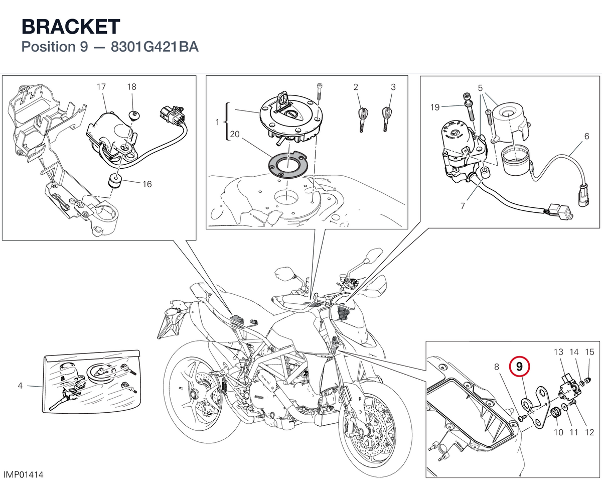 BRACKET 8301G421BA diagram position