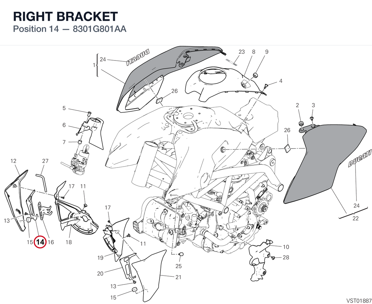 RIGHT BRACKET 8301G801AA diagram position