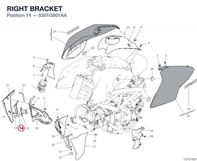 RIGHT BRACKET 8301G801AA diagram position