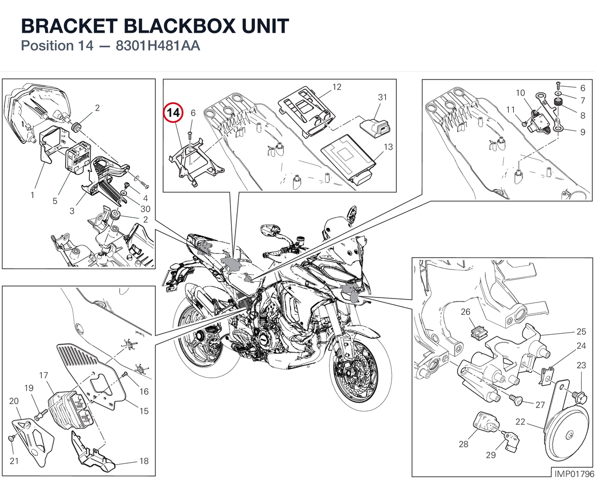 BRACKET BLACKBOX UNIT 8301H481AA diagram position