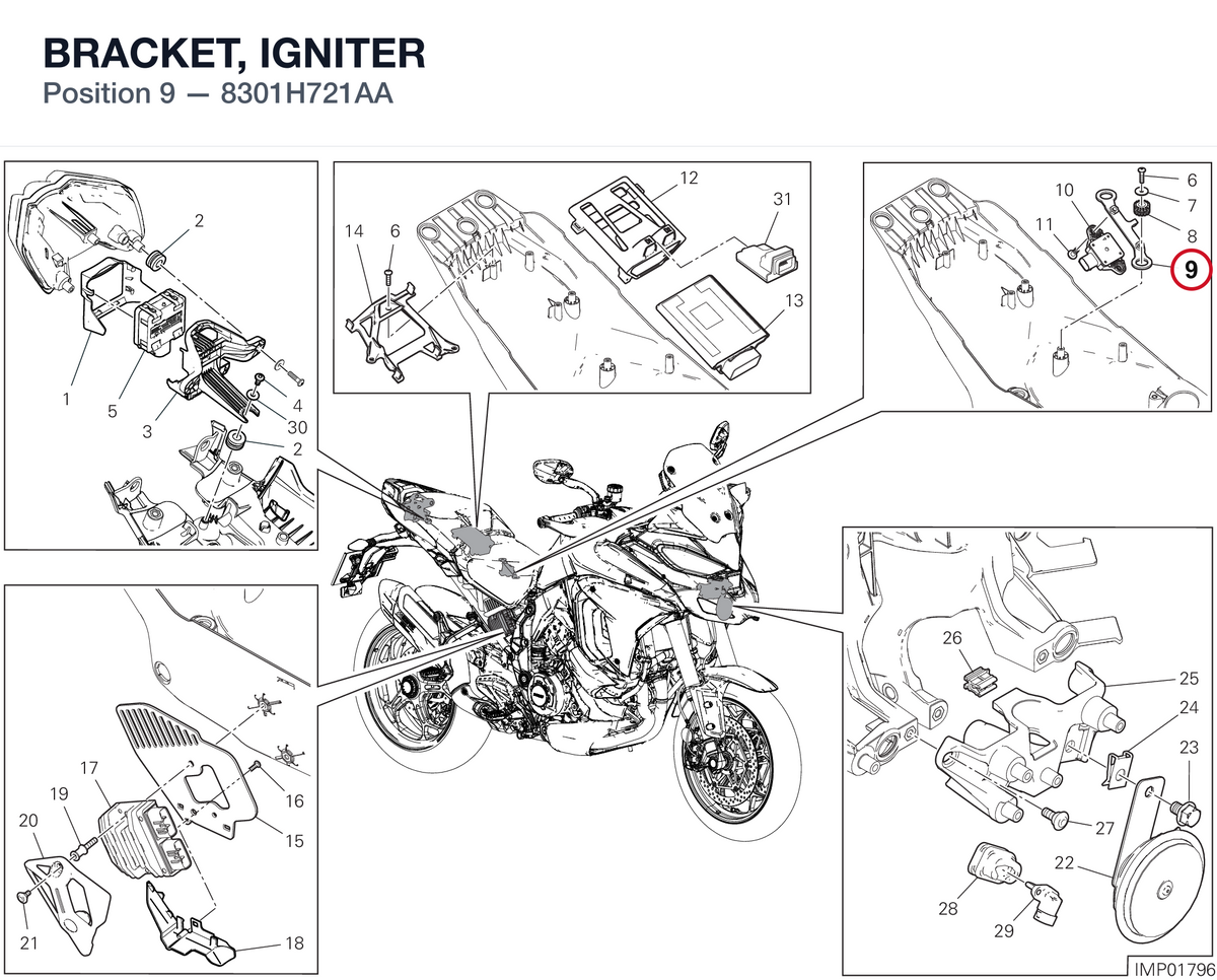 BRACKET, IGNITER 8301H721AA diagram position