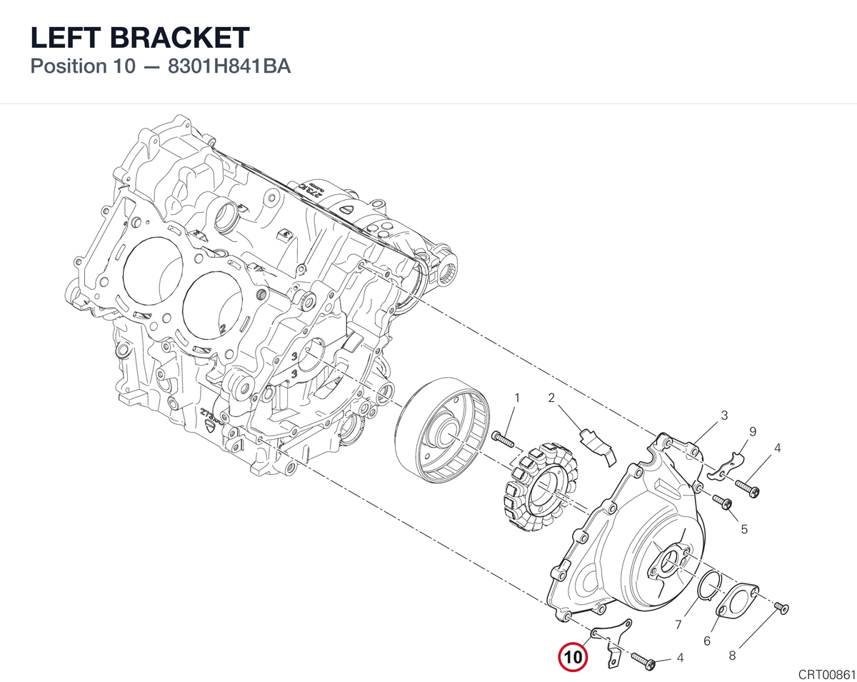 LEFT BRACKET 8301H841BA diagram position