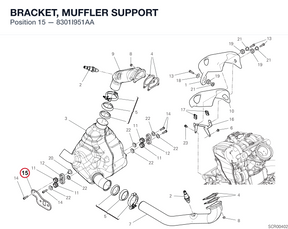 BRACKET, MUFFLER SUPPORT 8301I951AA diagram position