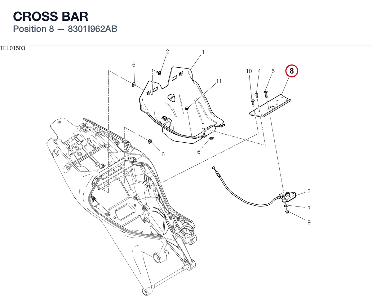 CROSS BAR 8301I962AB diagram position