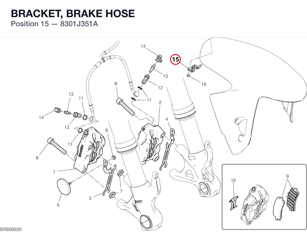 BRACKET, BRAKE HOSE 8301J351A diagram position