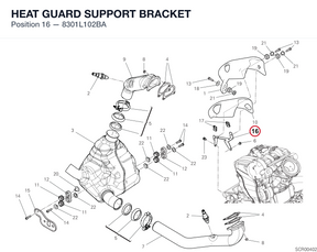 HEAT GUARD SUPPORT BRACKET 8301L102BA diagram position