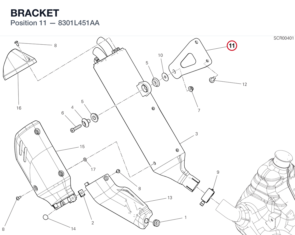 BRACKET 8301L451AA diagram position