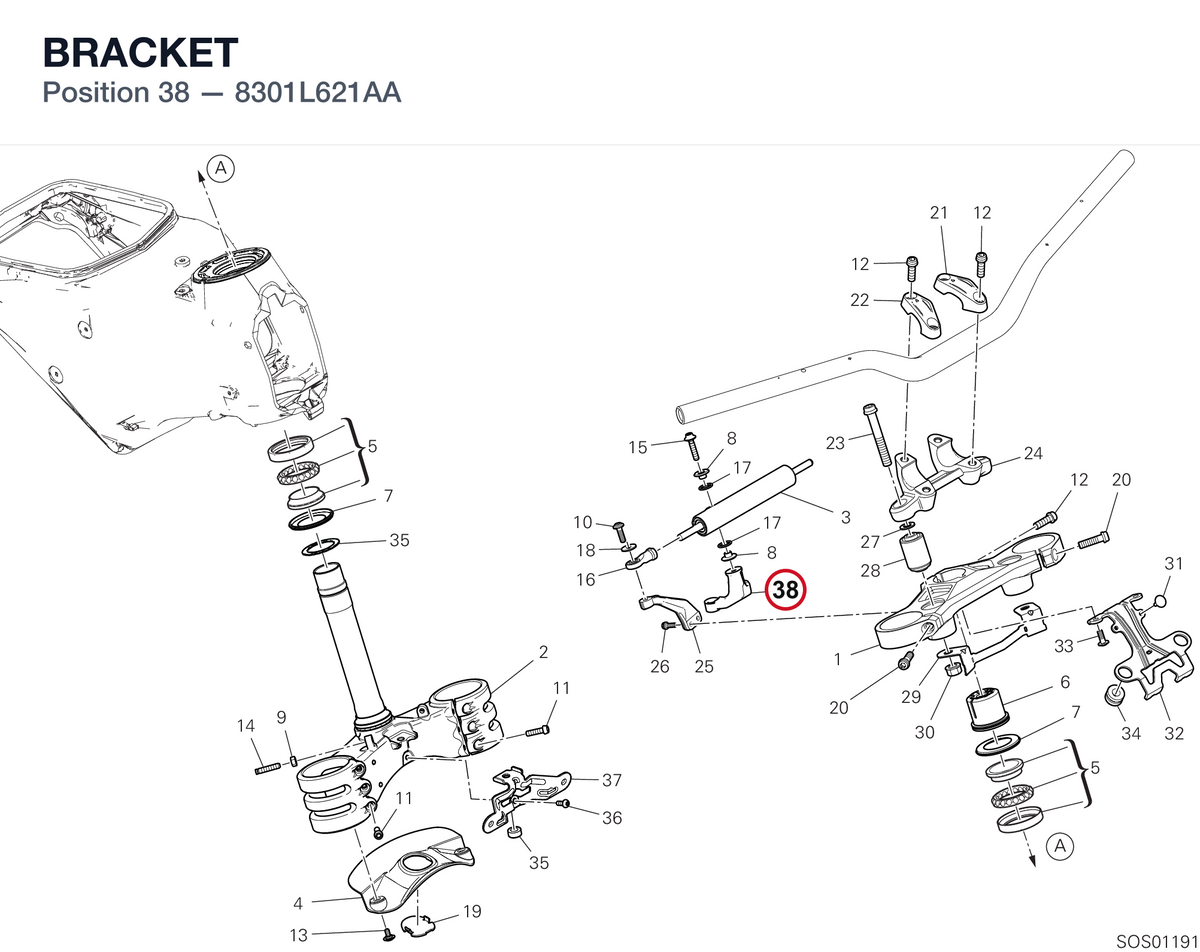 BRACKET 8301L621AA diagram position