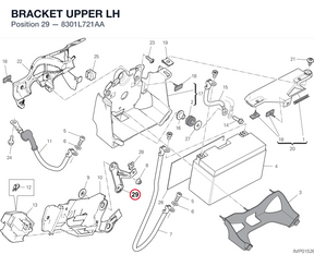 BRACKET UPPER LH 8301L721AA diagram position