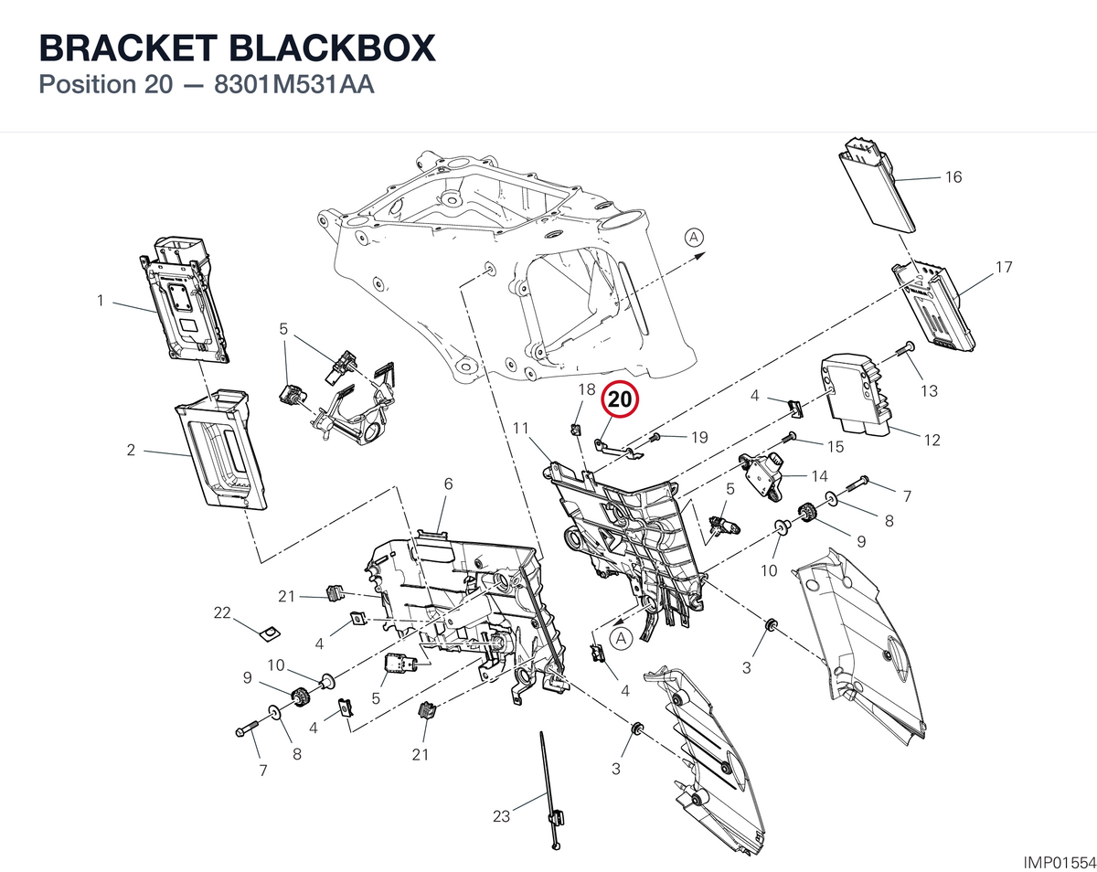 BRACKET BLACKBOX 8301M531AA diagram position