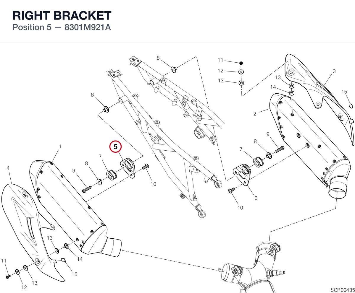 RIGHT BRACKET 8301M921A diagram position