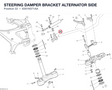 STEERING DAMPER BRACKET ALTERNATOR SIDE 8301N371AA diagram position