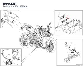 BRACKET 8301N392AA diagram position