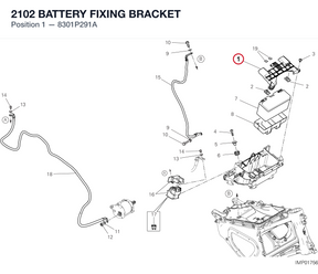 2102 BATTERY FIXING BRACKET 8301P291A diagram position