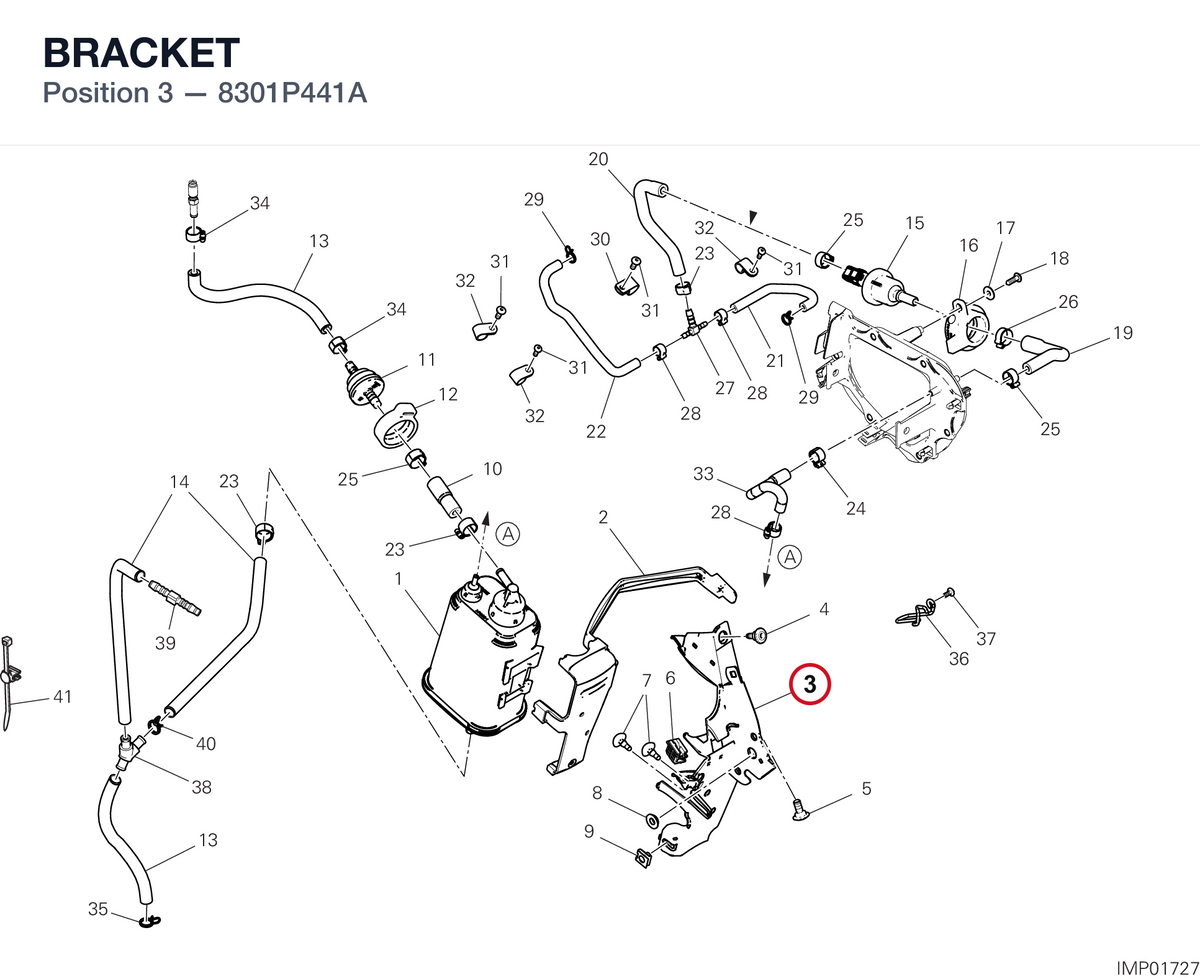 BRACKET 8301P441A diagram position